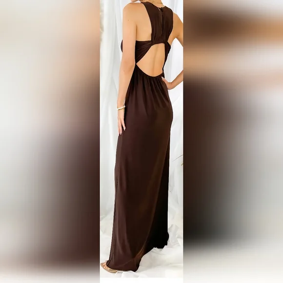 Misa Los Angeles | Dresses | Misa Los Angeles Long Elegant Brown Womens  Dress New With Tag | Poshmark